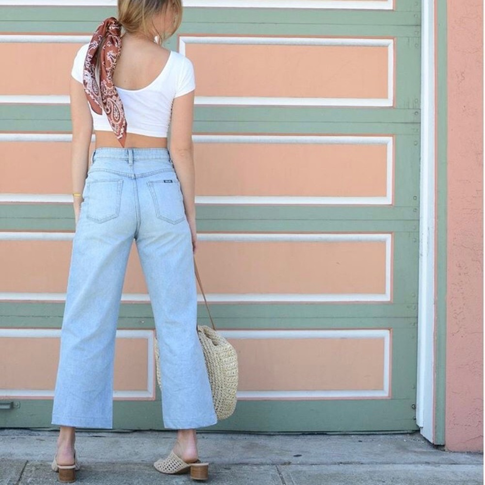 High rise wide leg jeans